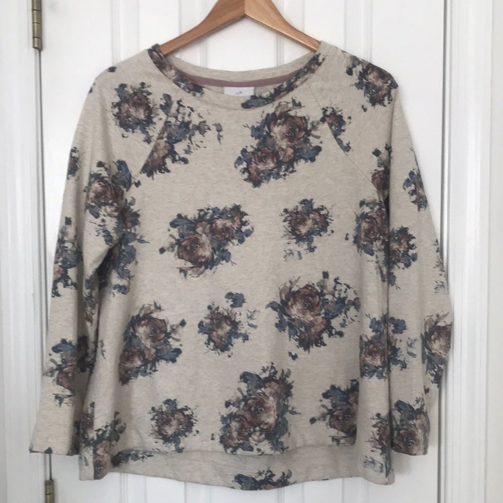 J. Jill Beige Floral Pullover